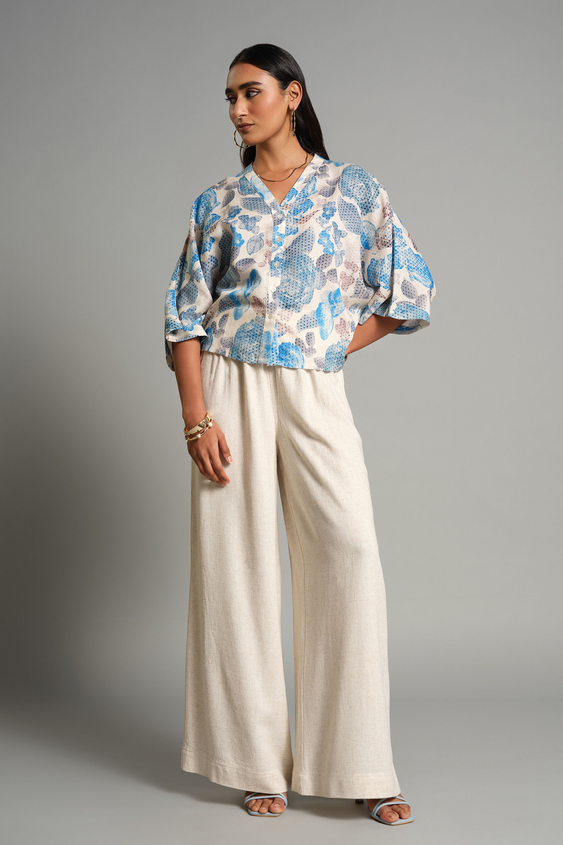 Floral Symphony Top, Blue, image 4